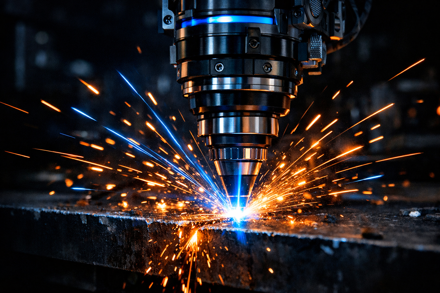 Laser cutting in action